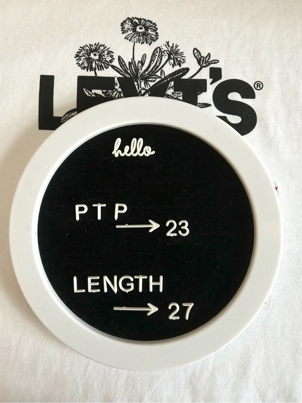Levi's White Short-Sleeve Tee with Black Floral Logo